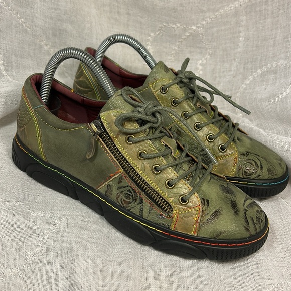 NWOT L’Artiste leather lace up zipper loafers - Picture 3 of 16